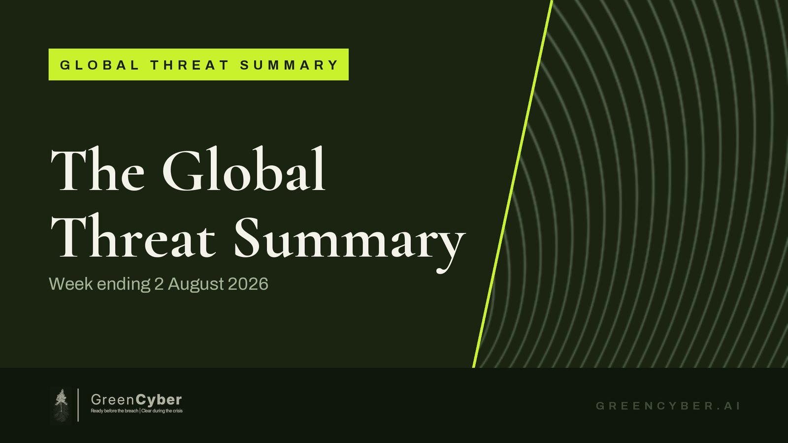The Global Threat Summary, week ending 2 August 2026