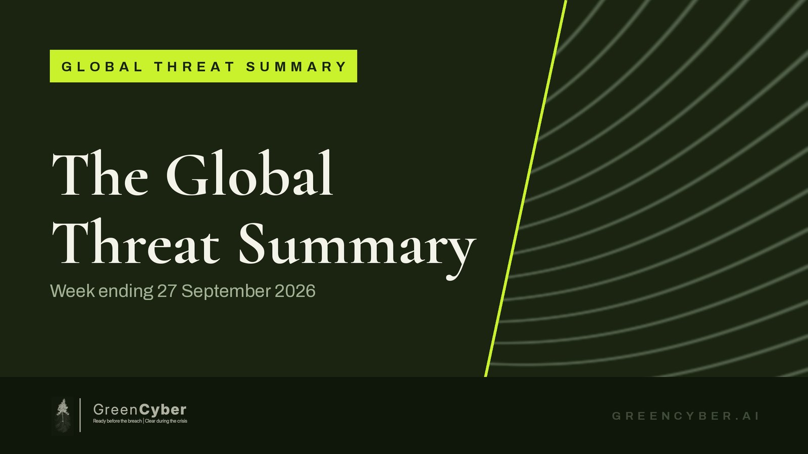 The Global Threat Summary, week ending 27 September 2026