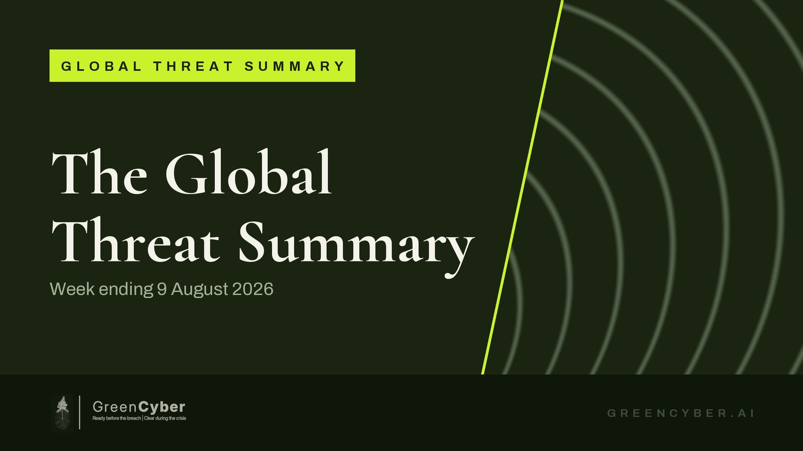 The Global Threat Summary, week ending 9 August 2026